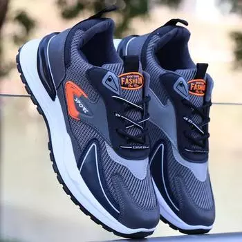 Fashion Men s Running Shoes Autumn New Breathable Mesh Casual Shoes Lace Fashion Thick Bottom Comfort Sports Shoes Zapatos Para Hombres 39 чёрный