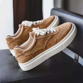 Fashion Men s Shoes 2024 New Casual Sports Versatile Men s Real Leather Shoes Retro Fashion Men s Board Shoes 38