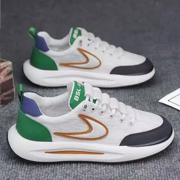 Fashion Men s Shoes 2025 New Summer Breathable Mesh Sports and Leisure Men Women s Running Shoe Student Versatile Little White Shoes 36 черный белый