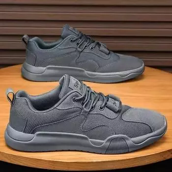 Fashion Men s Shoes Autumn Breathable Mesh Comfort Man Sports Shoes Lightweight Flat Platform Sneakers Zapatillas De Hombre 39 серый