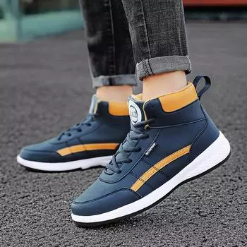 Fashion Men s Shoes Autumn Lightweight Lace Up New Board Shoes Soft Sole Casual Vulcanized Sneakers Short Boots Big Size Hot Selling 38 белый