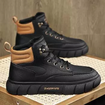 Fashion Men s Shoes Autumn Winter Casual Sports Boot Retro Outdoor Business Platform Popular Fashion Wear-resistant Comfortable Footwear 39 хаки