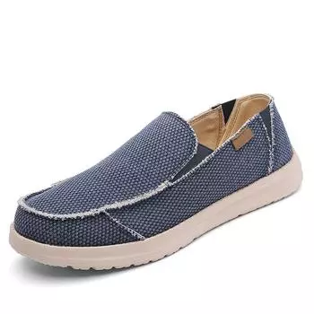 Fashion Men s shoes casual non-slip lightweight increase size breathable canvas shoes driving work flat loafers spring and summer new 39