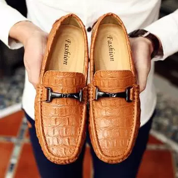 Fashion Men s Shoes Fashion Slip-On Loafers Black Leather Designer Luxury Brand Casual Shoes Mocasines Hombre Comfy Soft Driving Shoes 39 коричневый