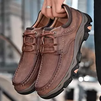 Fashion Men s Shoes High Quality Lace-Up Oxford Shoes Hot Sale Male Comfortable Casual Shoe 2024 Genuine Leather Male Business Shoes 39 светло-коричневого