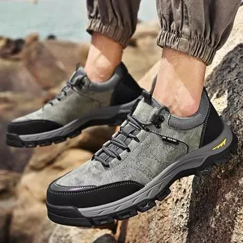 Fashion Men s Shoes lace up Fashion Outdoor Casual Shoes Men Flats Shoe Comfortable Genuine Leather Men Shoes men footwear 6.5 чёрный