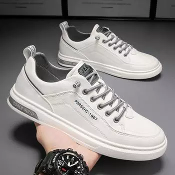 Fashion Men s shoes spring 2024 new men s casual board shoes trend with sports small white board shoes Korean version men s shoes 39 белый