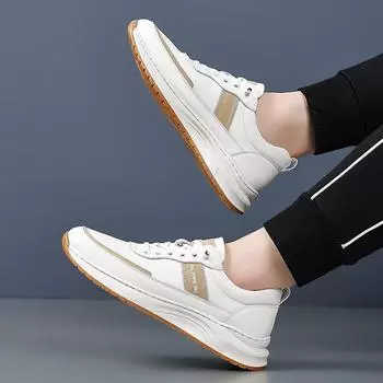 Fashion Men s Shoes Spring New Leather Casual Shoes Luxury Brand Men Shoes High Quality Mocassins Light Comfy Sneakers Designer Shoes 38 белый