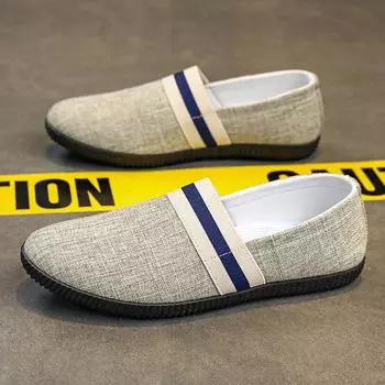 Fashion Men s Shoes Summer 2024 New Men Casual Flat Bottom Driving Canvas Shoes Sneakers for Men Loafers Cotton Fabric Anti-Odor 39 хаки