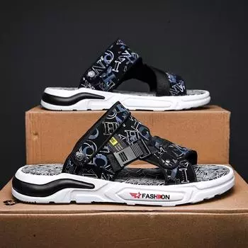 Fashion Men s Slippers 2024 New Style Summer Outdoor Sports Anti-skid Wear-resistant Sandals Beach Slippers 38 коричневый