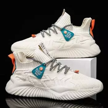 Fashion Men s Sneakers 2024 Breathable Shock absorption Casual Shoes High Quality Ultralight Running Shoes Zapatillas Informales 39 бежевый