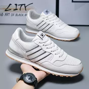 Fashion Men s Sneakers Cemented Shoes Autumn Light Walking Shoes Lace-up Spring Daily Shoes Outdoor Tenis Masculino Zapatillas Hombre 38 чёрный