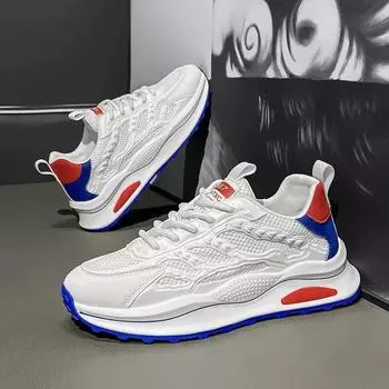 Fashion Men s Sneakers Mesh Breathable Shoes Outdoor Casual Sports Running Shoes for Men High Quality Tennis Shoes 2024Zapatillas Hombre 39 красный