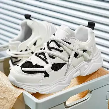 Fashion Men s Sneakers New Vulcanized Shoes For Men Punk Platform Walking Shoes Male British Style Sneakers Man Women 36 чёрный