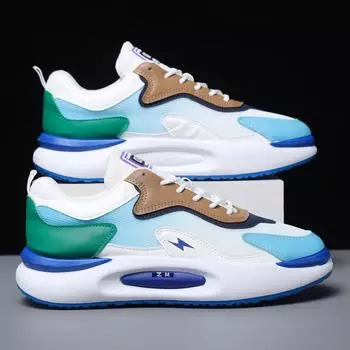 Fashion Men s Sneakers Running Shoes Men s Spring and Autumn New Fashion Breathable Soft Soled Men s Casual Sports Shoes Sneakers 39 небесно-голубой