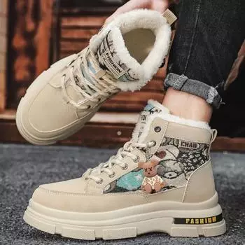 Fashion Men s Snow Boots High Top Male Winter Shoes New in Warm Cold Proof Brands Cotton Shoe Luxury Footwear Fur Work Casual Quality 39