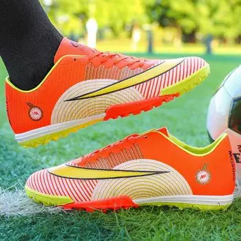 Модные мужские футбольные бутсы FG/TF с нескользящей подошвой, тренировочные бутсы для игры на траве, сверхлегкие кроссовки для активного отдыха, повседневные удобные футбольные бутсы 38