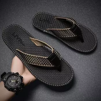 Fashion Men s Summer New High Quality Men s Black Flip Flop Summer Outdoor Beach Sandals Fashion Brown Breathable Casual Slippers 2024 39 хаки
