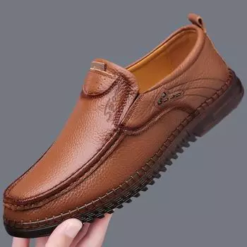 Fashion Men s Walking Shoes Genuine Leather Outdoor Driving Shoes Light Antiskid Casual Leather Oxford Shoes Business Loafers 38