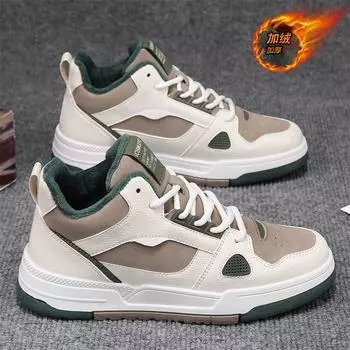 Модные мужские теплые кроссовки Winter Plus Velvet, повседневная обувь, устойчивая к холоду, модная, разноцветная, со шнуровкой, нескользящая спортивная обувь для отдыха на открытом воздухе 39