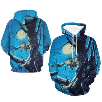 Fashion Men s/Women s Autumn/Winter Casual Loose Warm Hoodie Simulation Animation Style Printed Micro-Fear Style Hoodie S