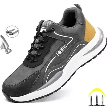Модные мужские защитные рабочие туфли с композитным носком, кроссовки с защитой от ударов, промышленные защитные ботинки, утепленная обувь для электриков 38