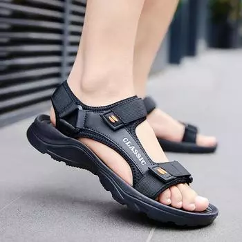 Fashion Men Sandals 2024 New Leisure Beach Holiday Sandals Summer Outdoor Lightweight Comfortable Casual Sandals Sandalias Hombre 39-46 39 чёрный