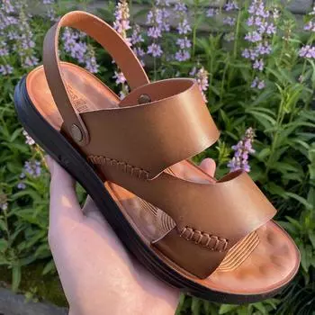 Fashion Men Sandals 2024 Summer Fashion Beach Flat Sandals Luxury Outdoor Sport Sandals Men Beach Holiday Casual Comfort Mens Slippers 38 чёрный