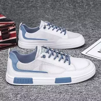 Fashion Men Shoes 2024 New Breathable Mesh Canvas Shoes for Men Trend Small White Shoe Platform Sports Casual Shoes Male Tenis Masculino 39 серый