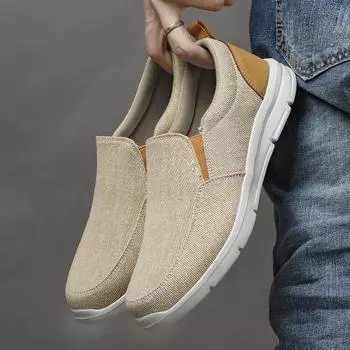 Fashion Men Shoes Canvas Sneakers Flats Breathable Comfortable Slip On Walking Loafers Classic Lightweight For Male 45 46 Large Sizes 39 циан