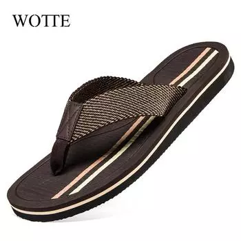Fashion Men Shoes Summer Men Flip Flops High Quality Beach Sandals Anti-Slip Zapatos Hombre Casual Wholesale Men Slippers 39 красный