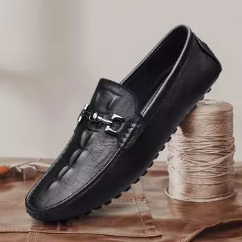 Fashion Men Shoes WhiteLoafers Slip on Male Footwear Adulto Driving Moccasin Soft Comfortable Casual driving Shoes Men Sneakers Flats 37 коричневый