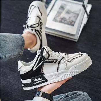 Fashion Men Skateboarding Shoes Canvas Thick Bottom Platform Shoes Comfortable Breathable Vulcanized Shoes Casual Sneakers Student Shoe 39 бежевый