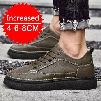Fashion Men Sneakers Elevator Shoes Man Breathable Sports Casual Board Shoes Comfortable Platform Men Hidden Inner Heightening Shoes 8cm 37