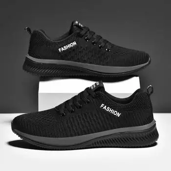 Fashion Men Sneakers Mesh Casual Shoes Lac-Up Men Shoes Lightweight Vulcanize Shoe Walking Sneakers Man Running Gym Shoes 42 зелёный