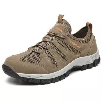 Fashion Men Soft Hiking Shoes Summer Breathable Mesh Sneakers Light Black Hike Footwear Walking Shoes Outdoor Shoes Climbing Shoe Male 39 чёрный