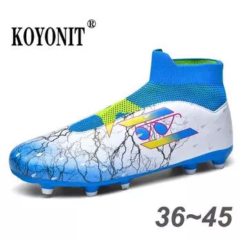 Fashion Men Women Boys Soccer Shoes TF/FG High Ankle Football Boots Cleats Grass Training Sport Footwear 2024 Trend Mens Sneakers 36-45 5