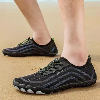 Fashion Men Women Water Barefoot Shoes Light Beach Shoes Quick Dry Hiking Breathable Sports Sandals Training Shoes Comfortable Sandals 35 серый