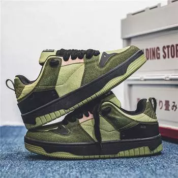 Fashion Mens Casual Shoes Spring/Autumn Breathable Casual Sports Board Shoes Youth Fashion Canvas Sneakers for Men Designer Shoe 39 зелёный