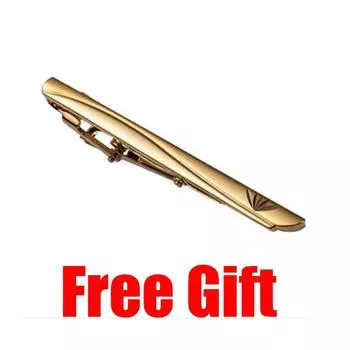 Fashion Mens Golden Black Striped Tie Silk Necktie Cufflinks Handkerchief Cufflinks Tie Clip 3136