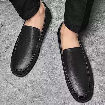 Fashion Mens Loafers High Qualit Men Casual Shoes Genuine Leather Stylish Men s Business Shoes Hollow Out Breathable Men Driving Shoes 36