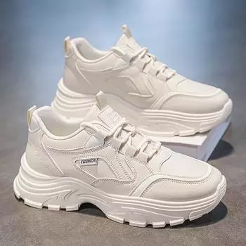 Fashion Mens Sneakers 2024 Autumn Outdoor Breathable Platform Shoes Korean Version All-match Mens Casual Shoe Zapatillas Hombre 39 бежевый