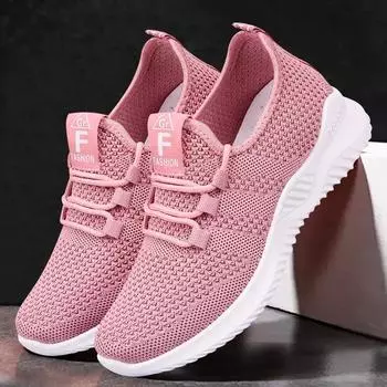 Fashion Mesh Breathable Women Casual Sneakers Lace-up Vulcanized Shoes Ladies Platform Sneakers Female Shoes Plus Size Zapatos De Mujer 35