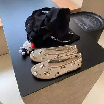 Fashion Mesh Embroidery Flowers Women Ballet Flats Summer Soft soles Dance Walking Loafers Casual Espadrilles Girls Lazy Shoes 35