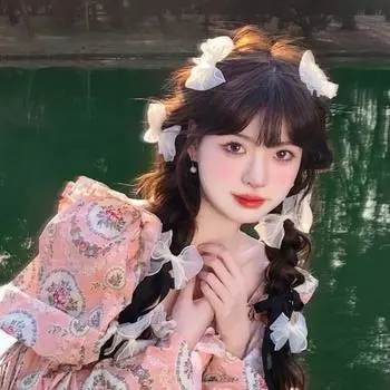 Fashion Mesh Hairband Sweet Edge Clip Daily Wear Mesh Bow Hairpin Girls Pink-Bow Hairpin