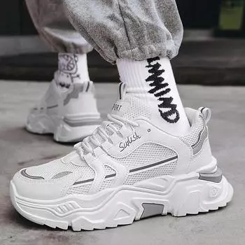 Модные сетчатые мужские кроссовки для бега, дышащая повседневная обувь, удобные мужские кроссовки для ходьбы, нескользящие, износостойкие, спортивная обувь 39