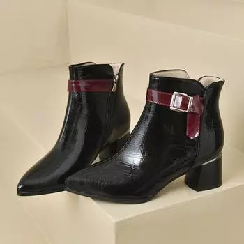 Fashion Mesh Pointed Toe Women Ankle Boots Fashion High Heels Cotton Shoes Elegant Leather Shoes Winter 2025 Trend Goth Cozy Botas Mujer 35 чёрный