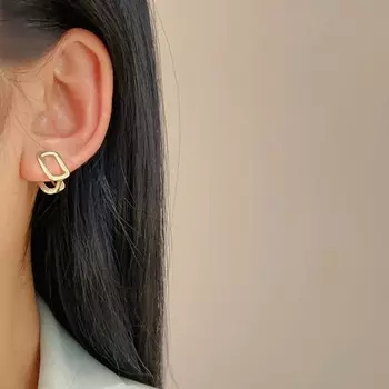 Fashion metal square ear clip simple geometry earless hole earrings ladies exquisite jewelry accessories как