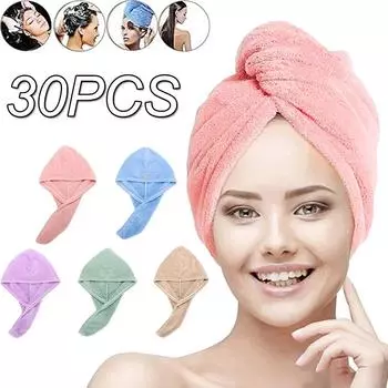 модное полотенце для волос из микрофибры, премиальная обертка для сушки волос против вьющихся волос для женщин и мужчин, шапка для сухих волос, супервпитывающий материал, шапочка для ванны в обертке 1PCS зелёный