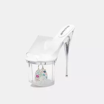 Fashion model stage catwalk pole dance waterproof stage hate sky high sandals high heels women s shoes 34